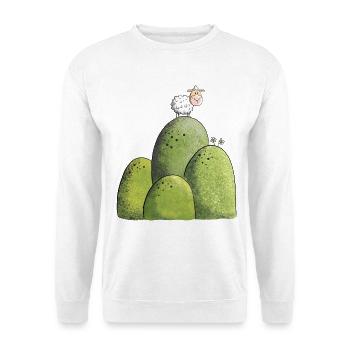 Moutons sur les collines I Paysage I Moutons - Sweat-shirt Unisexe - blanc - Devant