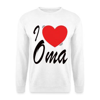 Heart and Oma Love Typography Design - Unisex Sweatshirt - white - Front