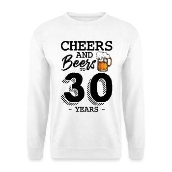 Bierkrug-Illustration mit Schaum 30 Jahre B-Day - Unisex Pullover - Weiß - Vorne