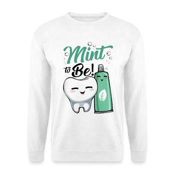 Mint Zahnfreude Cartoon - Unisex Pullover - Weiß - Vorne