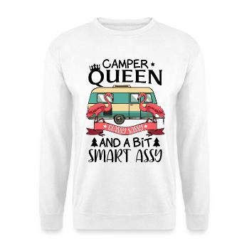 Flamingo Camper Flair - Unisex Pullover - Weiß - Vorne
