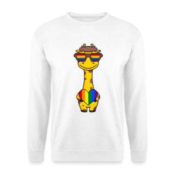 Giraffe Regenbogen Farben - Unisex Pullover - Weiß - Vorne