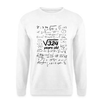 Birthday shirt root square root 324 18 years - Unisex Sweatshirt - white - Front
