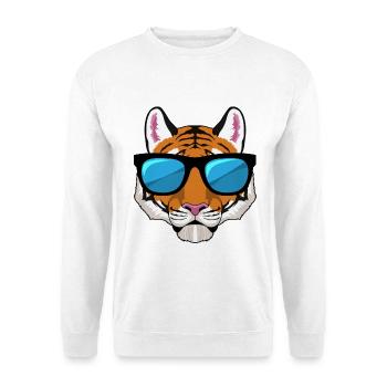 Tiger Sonnenbrille - Unisex Pullover - Weiß - Vorne