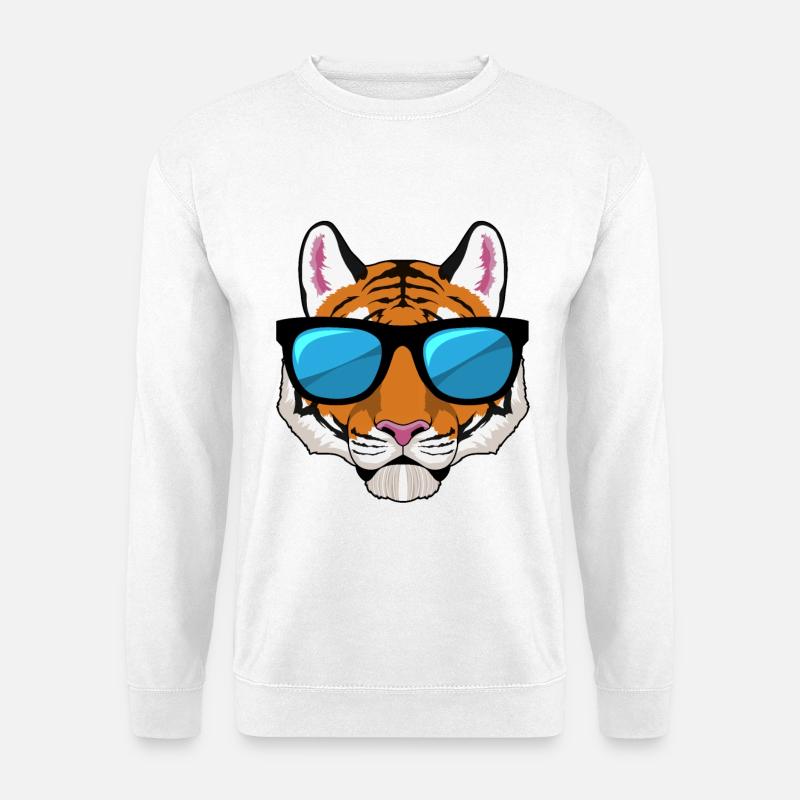Tiger Sonnenbrille - Unisex Pullover - Weiß
