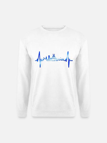 Bochum Herzschlag Bochumer Skyline Heimat Ruhrpott - Unisex Pullover - Weiß