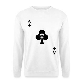 Crâne et as de trèfle - Sweat-shirt Unisexe - blanc - Devant