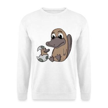 Maman ornithorynque avec bébé ornithorynque - Sweat-shirt Unisexe - blanc - Devant