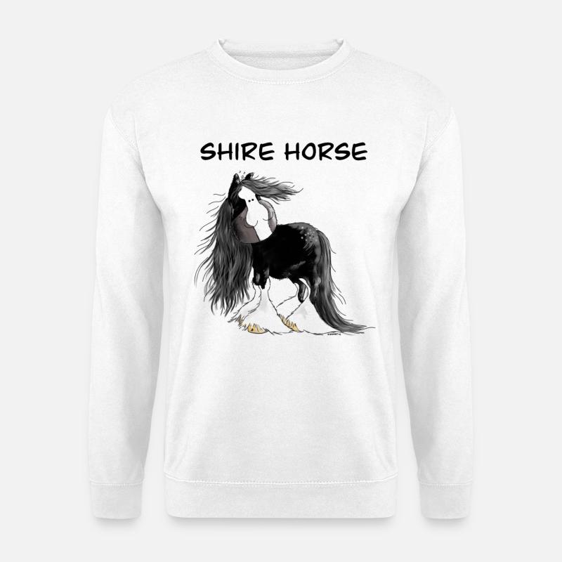 Cheval de comté I Cheval de sang froid - Sweat-shirt Unisexe - blanc