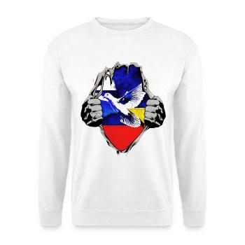 Russland Ukraine Friedenstaube - Unisex Pullover - Weiß - Vorne