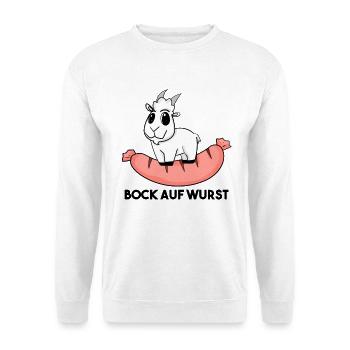 Bock auf Wurst - Ziege Ziegenbock - Unisex Pullover - Weiß - Vorne