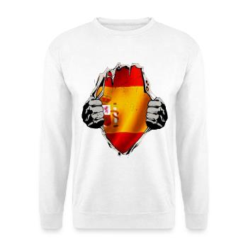 Spanien - Spanische Flagge unterm Shirt - Unisex Pullover - Weiß - Vorne