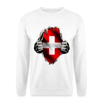 Suisse - Drapeau suisse sous le maillot - Sweat-shirt Unisexe - blanc - Devant