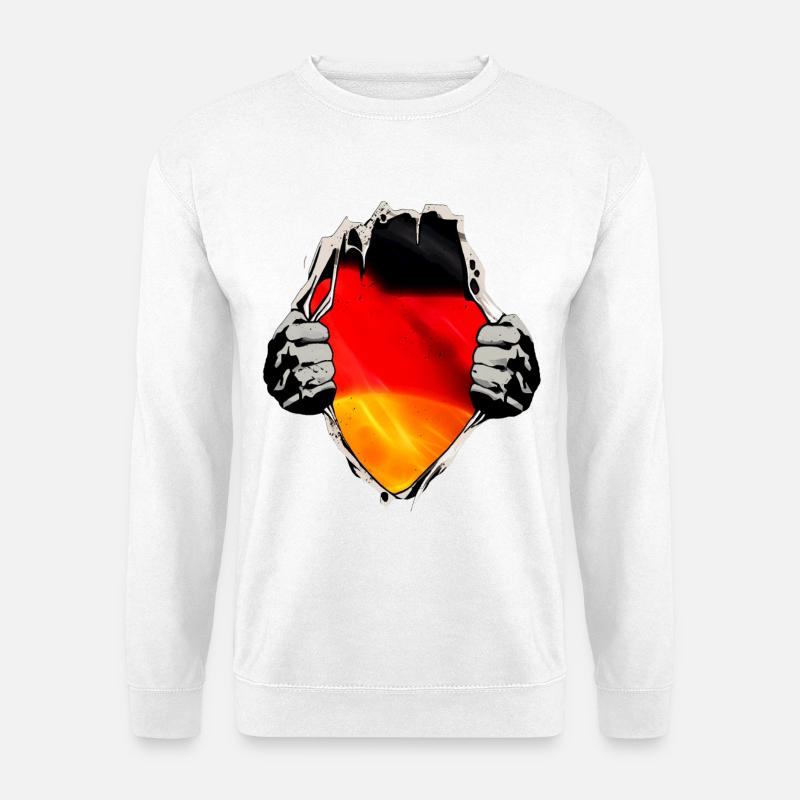 Deutschland Flagge unterm Shirt - Unisex Pullover - Weiß