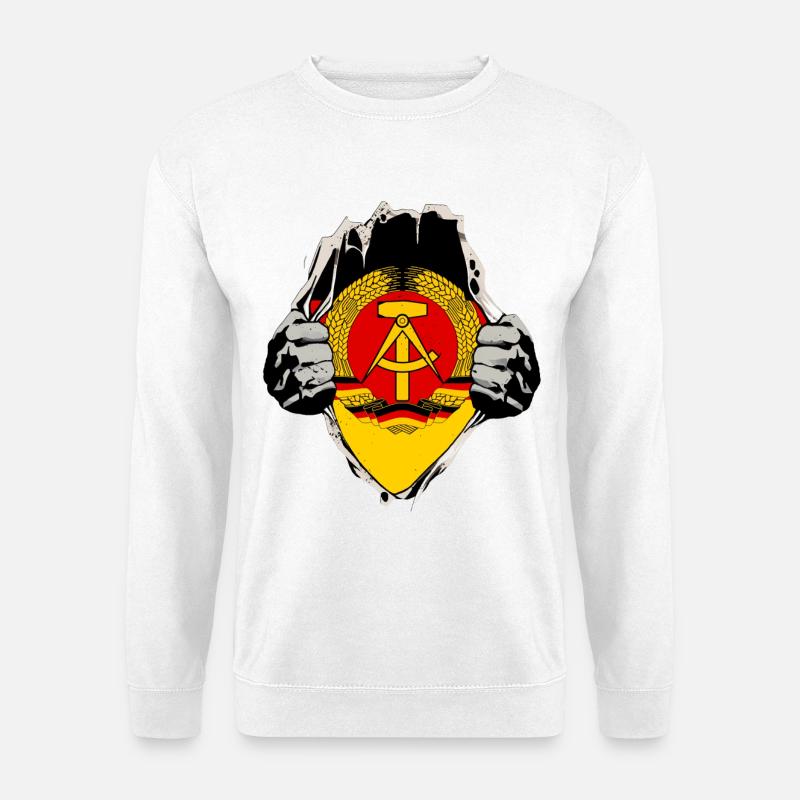 DDR-Flagge unterm Shirt - Unisex Pullover - Weiß