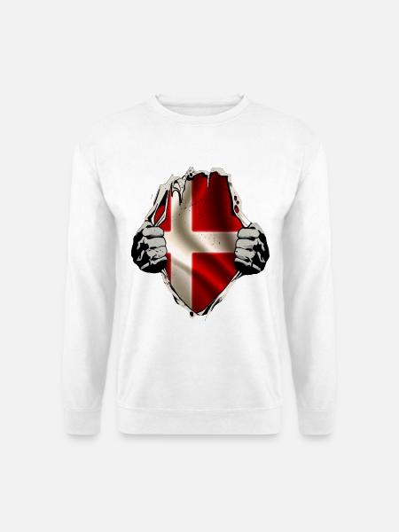 Dänemark unterm Shirt - Unisex Pullover - Weiß