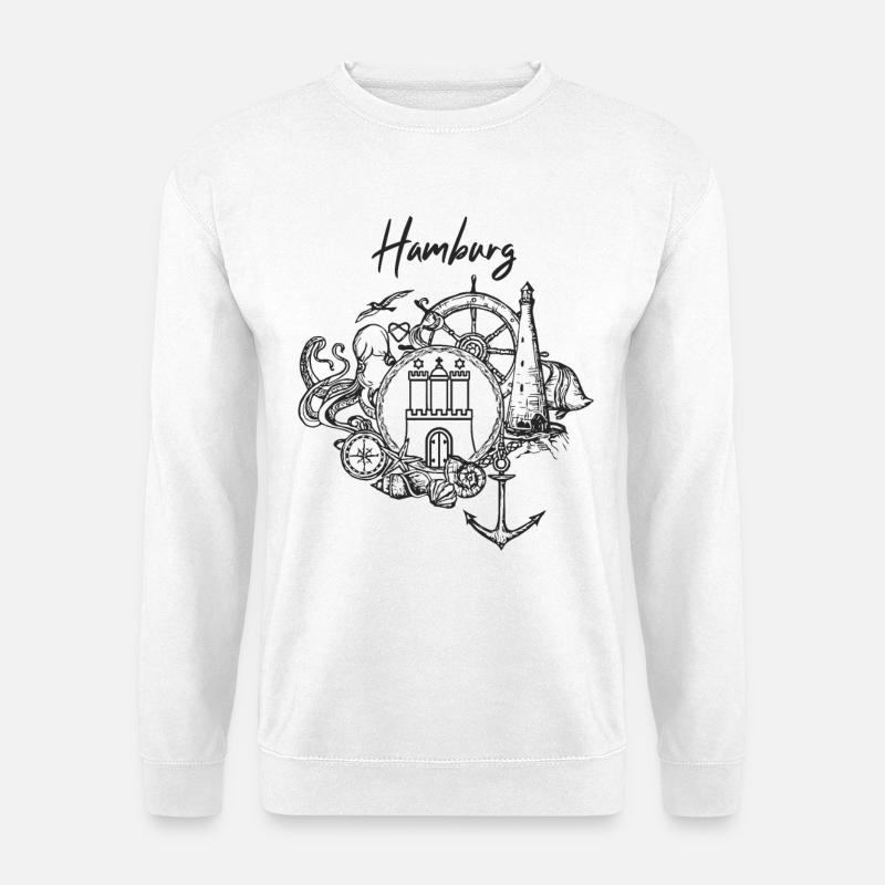 Maritimes Hamburg - Unisex Pullover - Weiß