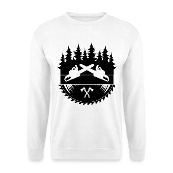 Lumberjack Chainsaw Axe Logo - Unisex Sweatshirt - white - Front
