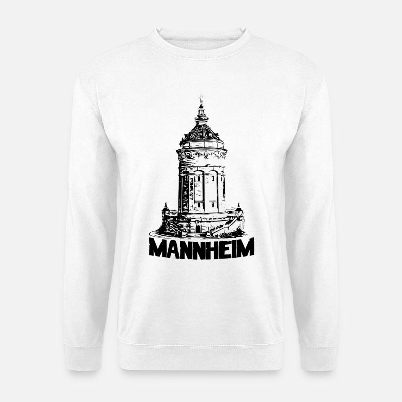 Mannheimer Wasserturm Mannheim schwarz - Unisex Pullover - Weiß