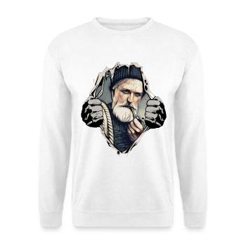 Sailor with pipe under his shirt - Unisex Sweatshirt - white - Front