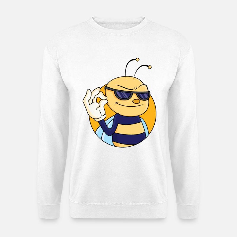 OK Zeichen Biene - Unisex Pullover - Weiß