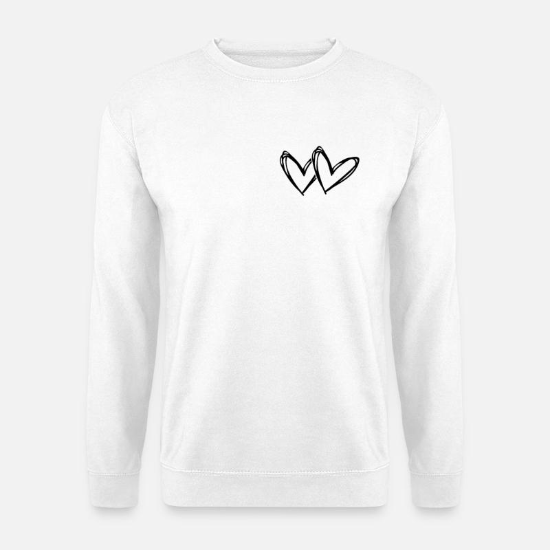 Herz zwei Herzen - Unisex Pullover - Weiß