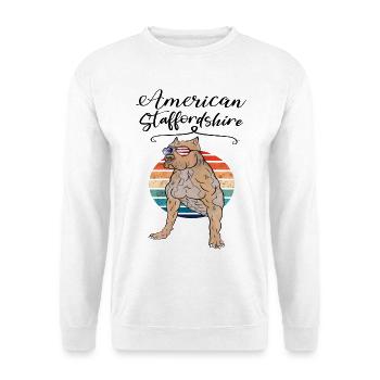 Staffordshire Terrier américain rétro - Sweat-shirt Unisexe - blanc - Devant