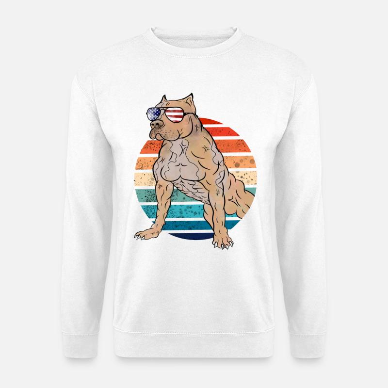 Vintage American Staffordshire Terrier - Unisex Pullover - Weiß