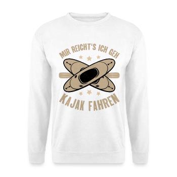Kajak Kajakfahren - Unisex Pullover - Weiß - Vorne - Alina (178cm) & Michal (187cm)