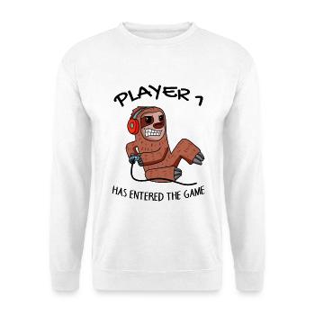 First Baby Player 1 Pregnant Baby Sloth - Unisex Sweatshirt - white - Front