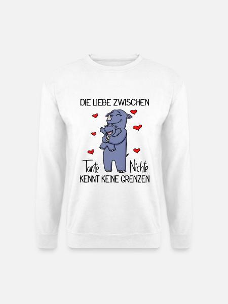 Tante und Nichte Liebe Nashorn Geschenk - Unisex Pullover - Weiß