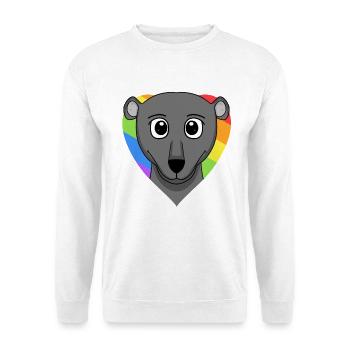 LGBT Animal Black Panther Rainbow Heart - Sweat-shirt Unisexe - blanc - Devant