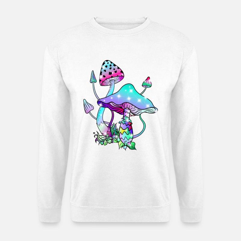 Magic mushrooms psychedelic mushroom art - Unisex Sweatshirt - white