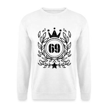 69 - Année de naissance Année de naissance 1969 - Sweat-shirt Unisexe - blanc - Devant