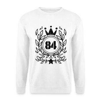 84 - Année de naissance Année de naissance 1984 - Sweat-shirt Unisexe - blanc - Devant