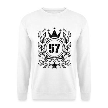 57 - Année de naissance Année de naissance 1957 - Sweat-shirt Unisexe - blanc - Devant