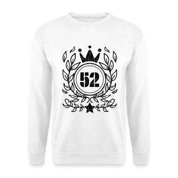 52 - Année de naissance Année de naissance 1952 - Sweat-shirt Unisexe - blanc - Devant