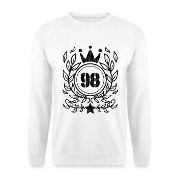 98 Number Krone wreath 1998 - Unisex Sweatshirt - white - Front