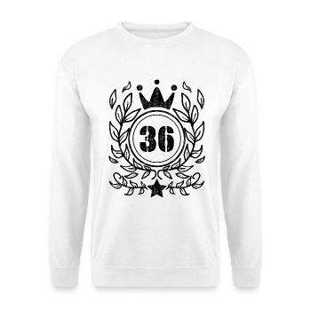 36 - Année de naissance Année de naissance 1936 - Sweat-shirt Unisexe - blanc - Devant