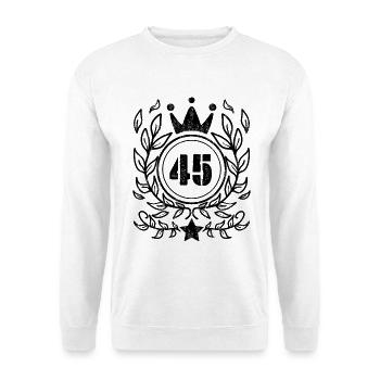 45 - Année de naissance Année de naissance 1945 - Sweat-shirt Unisexe - blanc - Devant