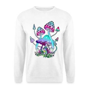 Magic Mushrooms Colorful Glitter Mushroom Art - Unisex Sweatshirt - white - Front