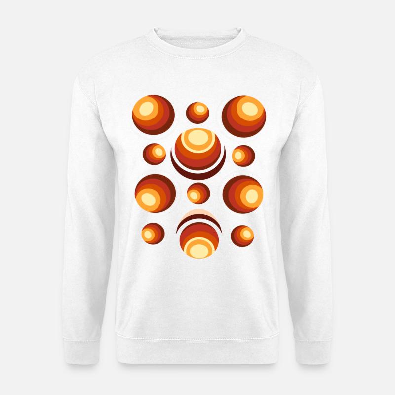 Retro Kreismuster 70er Jahre Halbmond - Unisex Pullover - Weiß