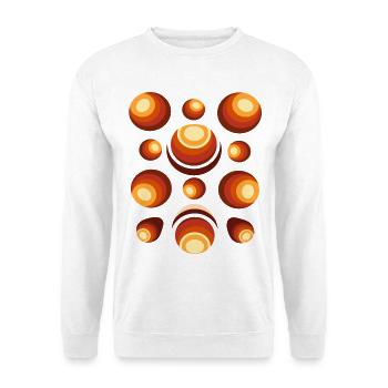Retro ball 70s pattern orange brown - Unisex Sweatshirt - white - Front