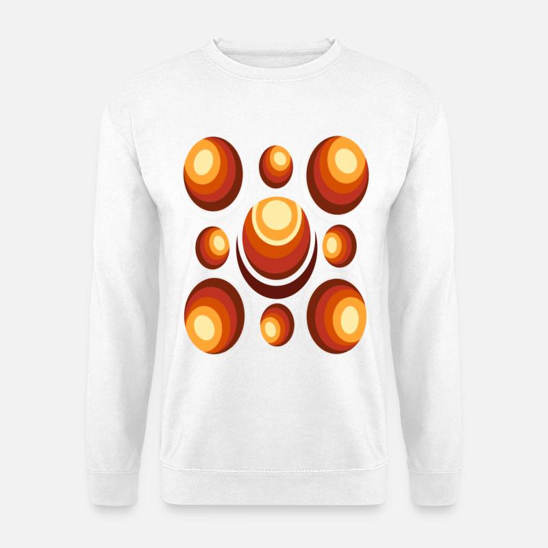 Halbmond Retro Kreismuster - Unisex Pullover - Weiß