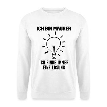 Maurer Beruf Ausbildung - Unisex Pullover - Weiß - Vorne
