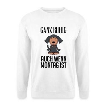 Montag Spruch Yoga - Coonhound - Unisex Pullover - Weiß - Vorne