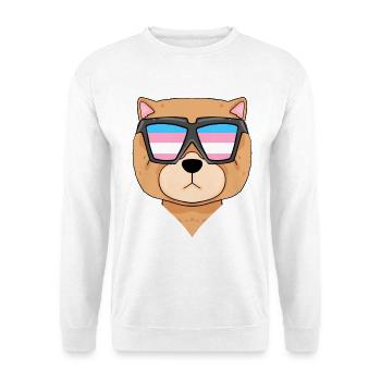 Transgender Chow Chow Hund - Hund mit Brille - Unisex Pullover - Weiß - Vorne