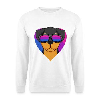 Bisexual Rottweiler Dog - Dog with Glasses - Unisex Sweatshirt - white - Front