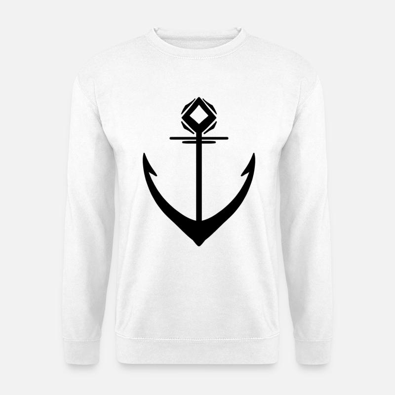 Ancre Noire - Sweat-shirt Unisexe - blanc