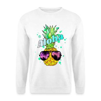 cool pineapple Aloha - Unisex Sweatshirt - white - Front